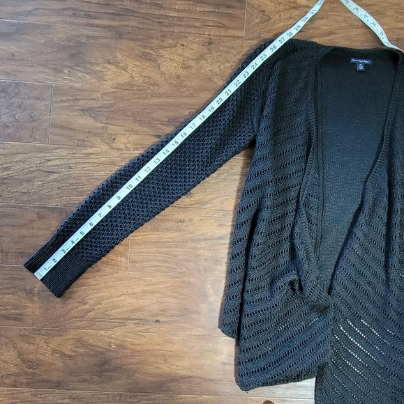 American Eagle Super Soft Comfy Cozy Wool Open Cardigan Sweater Black Size Small - Picture 9 of 10